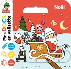 Noël - 1 livret à colorier, 4 grandes images avec stickers, des jeux d&#039;observation 2020